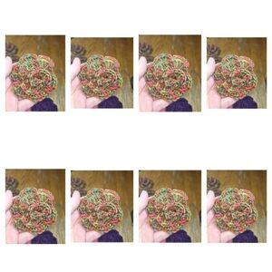 Handmade Multicolor Crochet Flower Pins Brooches Lot Of 4. 2 Lots Available
